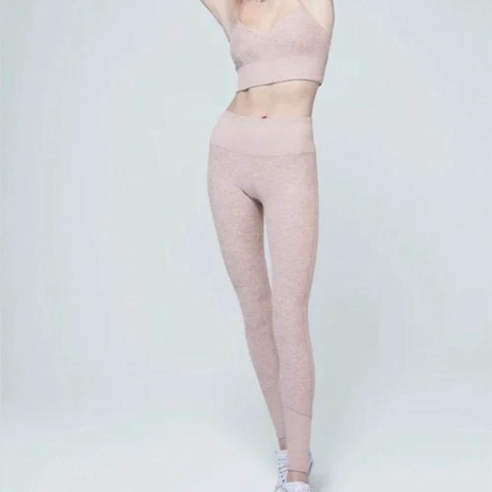 Alo Yoga High Waist Alosoft Lounge Leggings Ribbed Heather Size S